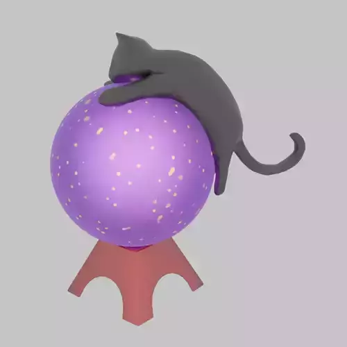 Cat lights clinging to a ball