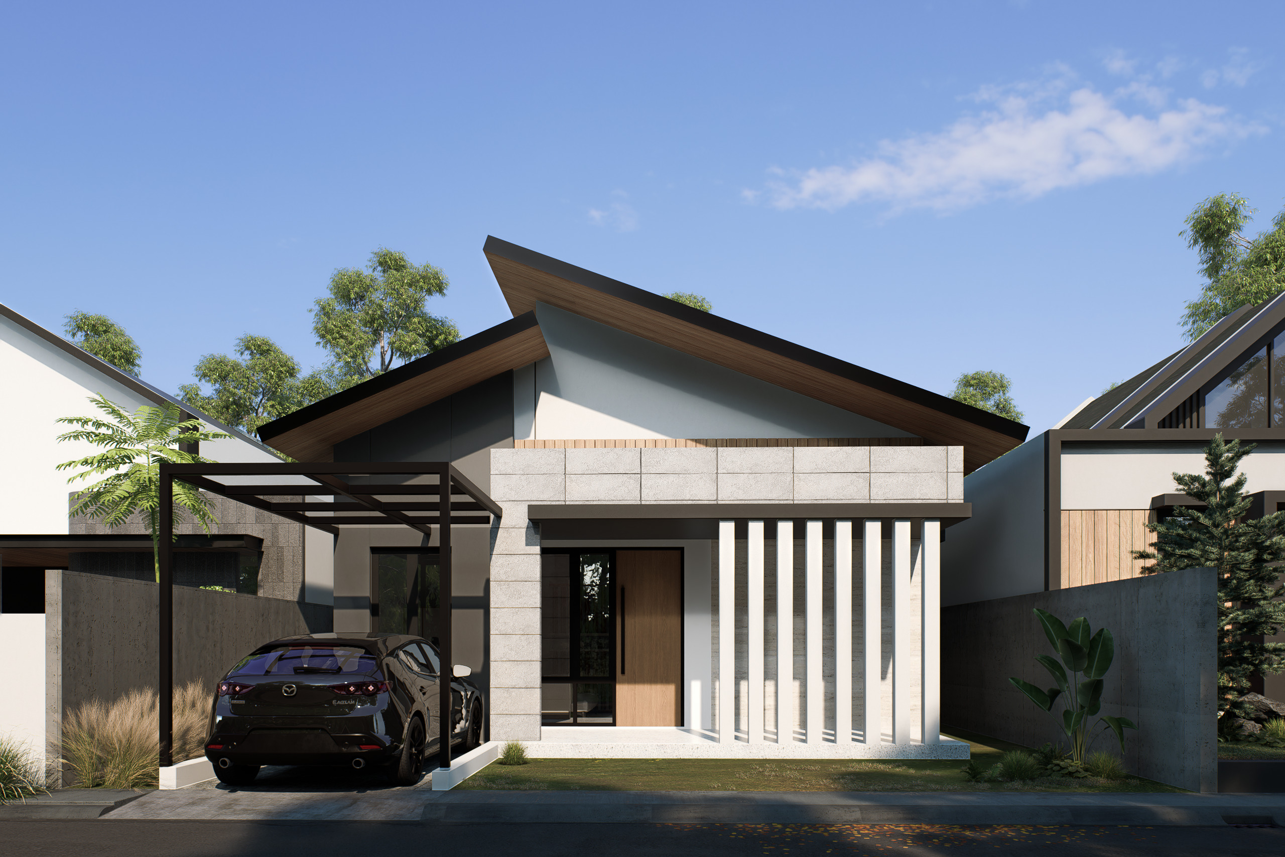 exterior  interior House design  8x13meter 1 floor 3D model_22