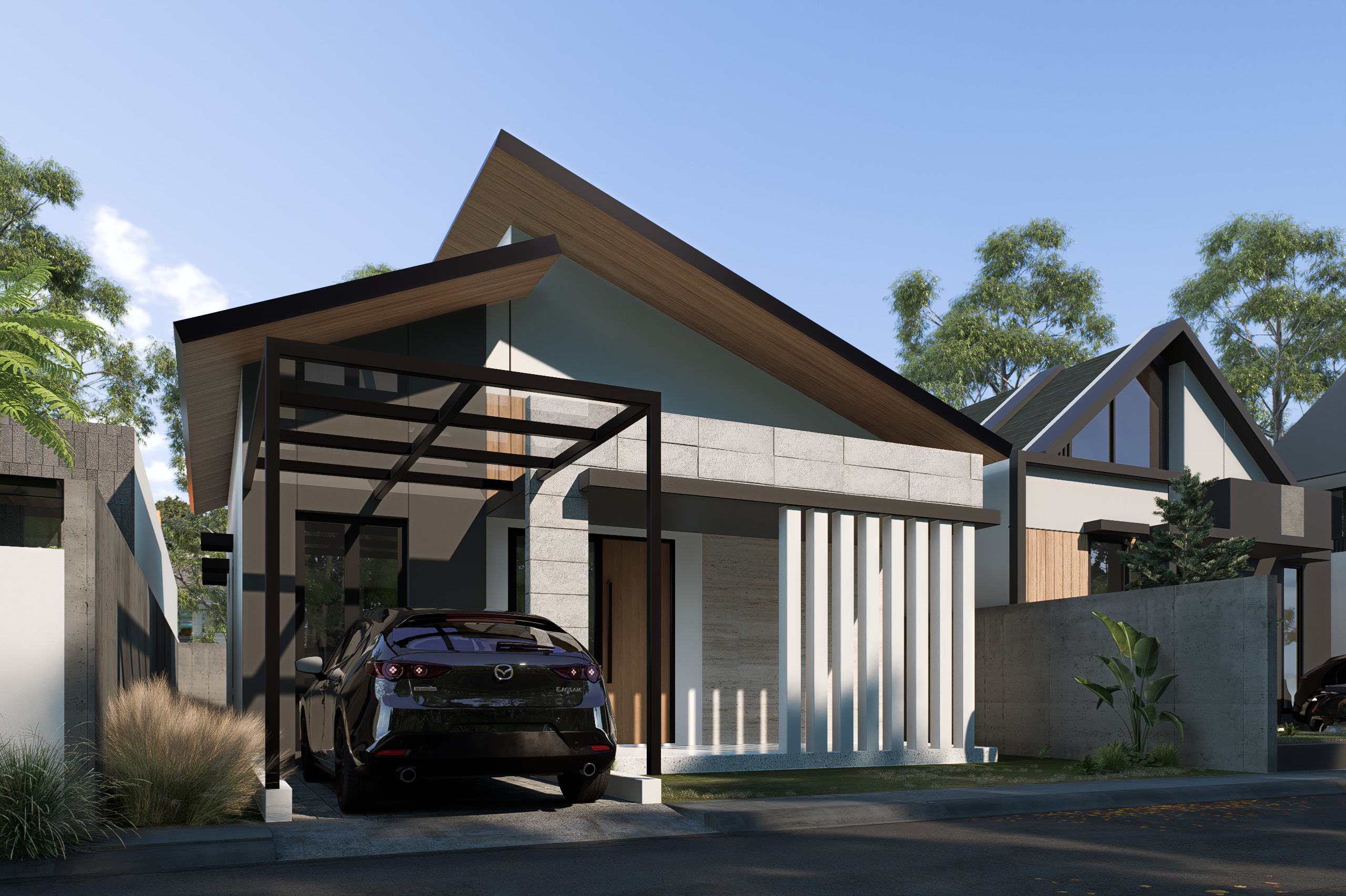 exterior  interior House design  8x13meter 1 floor 3D model_24