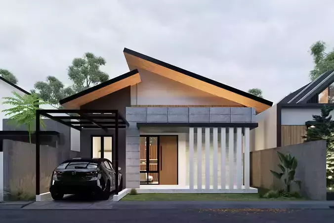 exterior  interior House design  8x13meter 1 floor