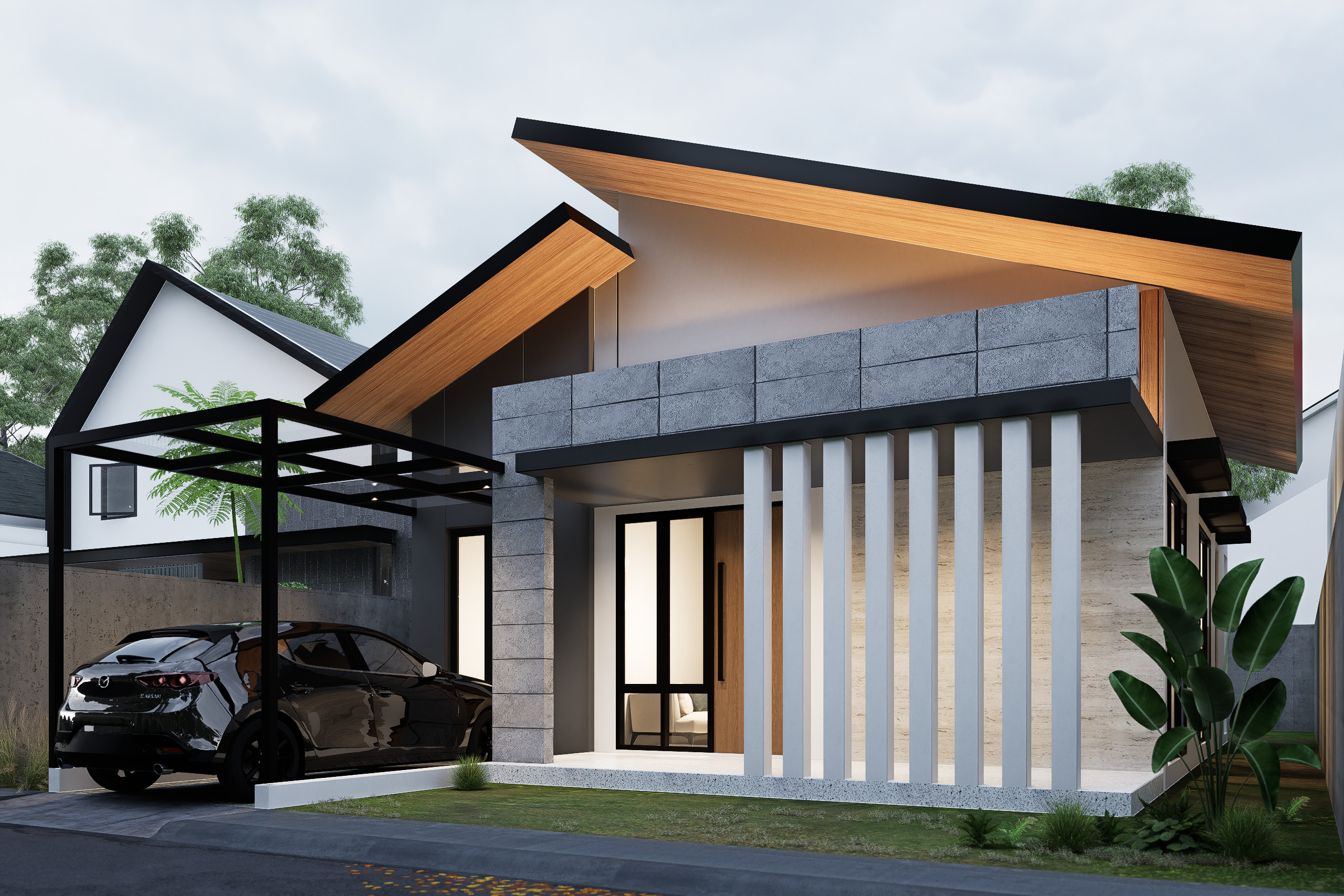 exterior  interior House design  8x13meter 1 floor 3D model_25