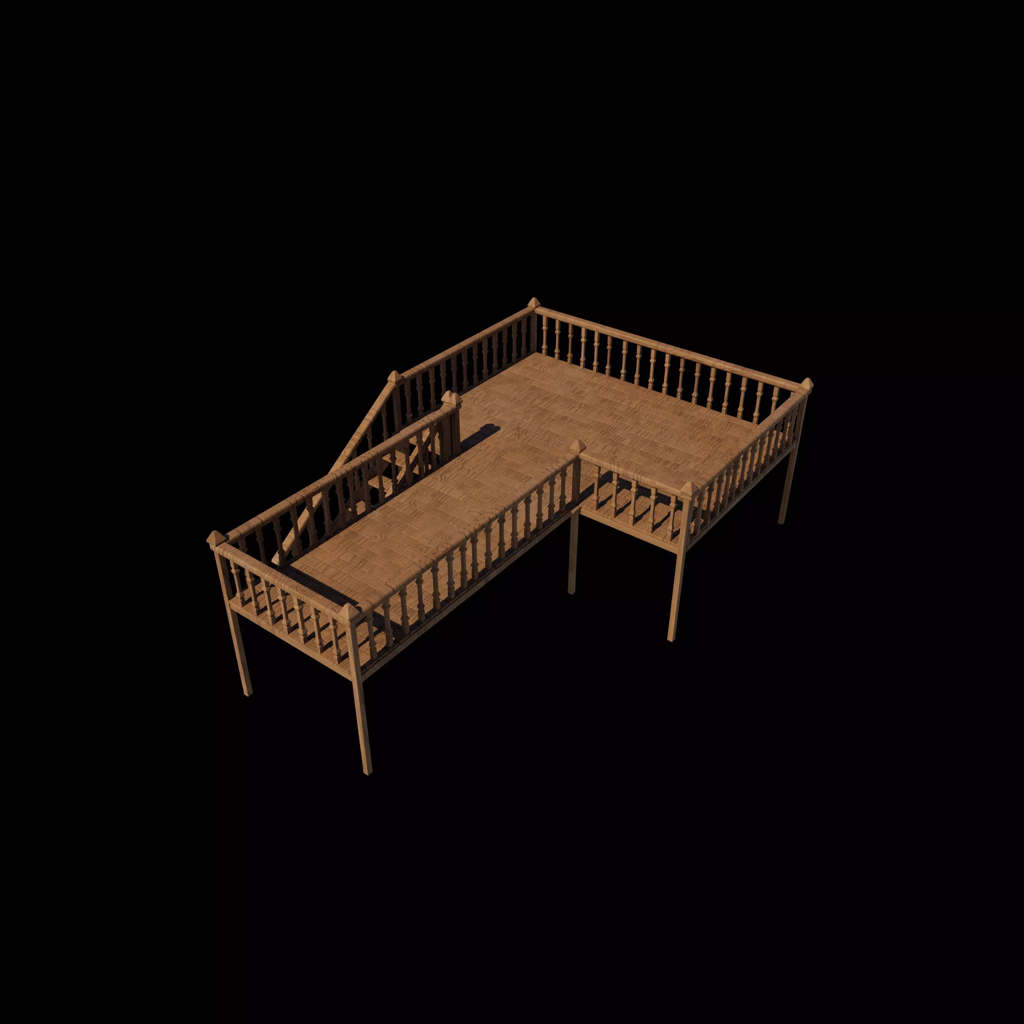 Wood Deck 3D model_0