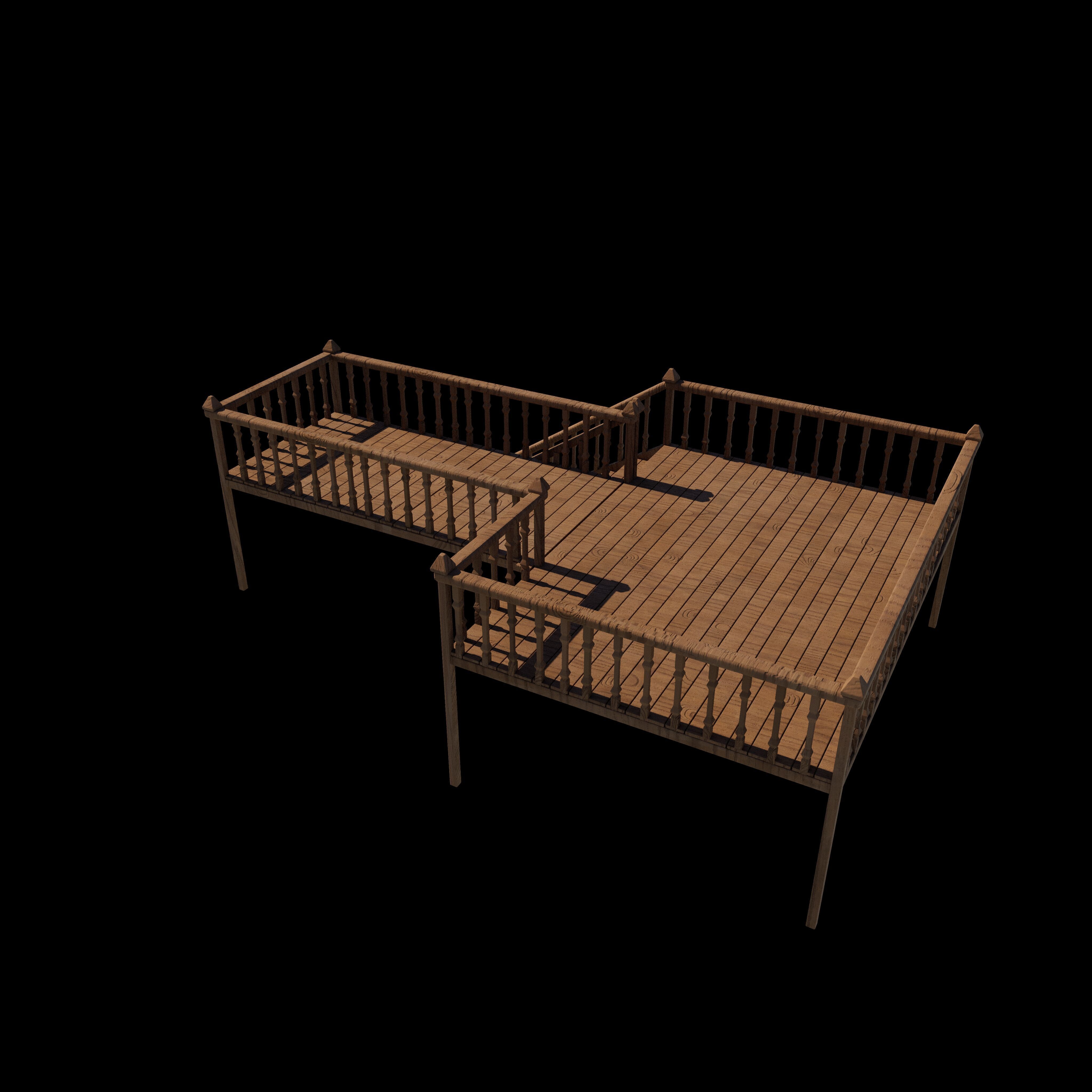 Wood Deck 3D model_10