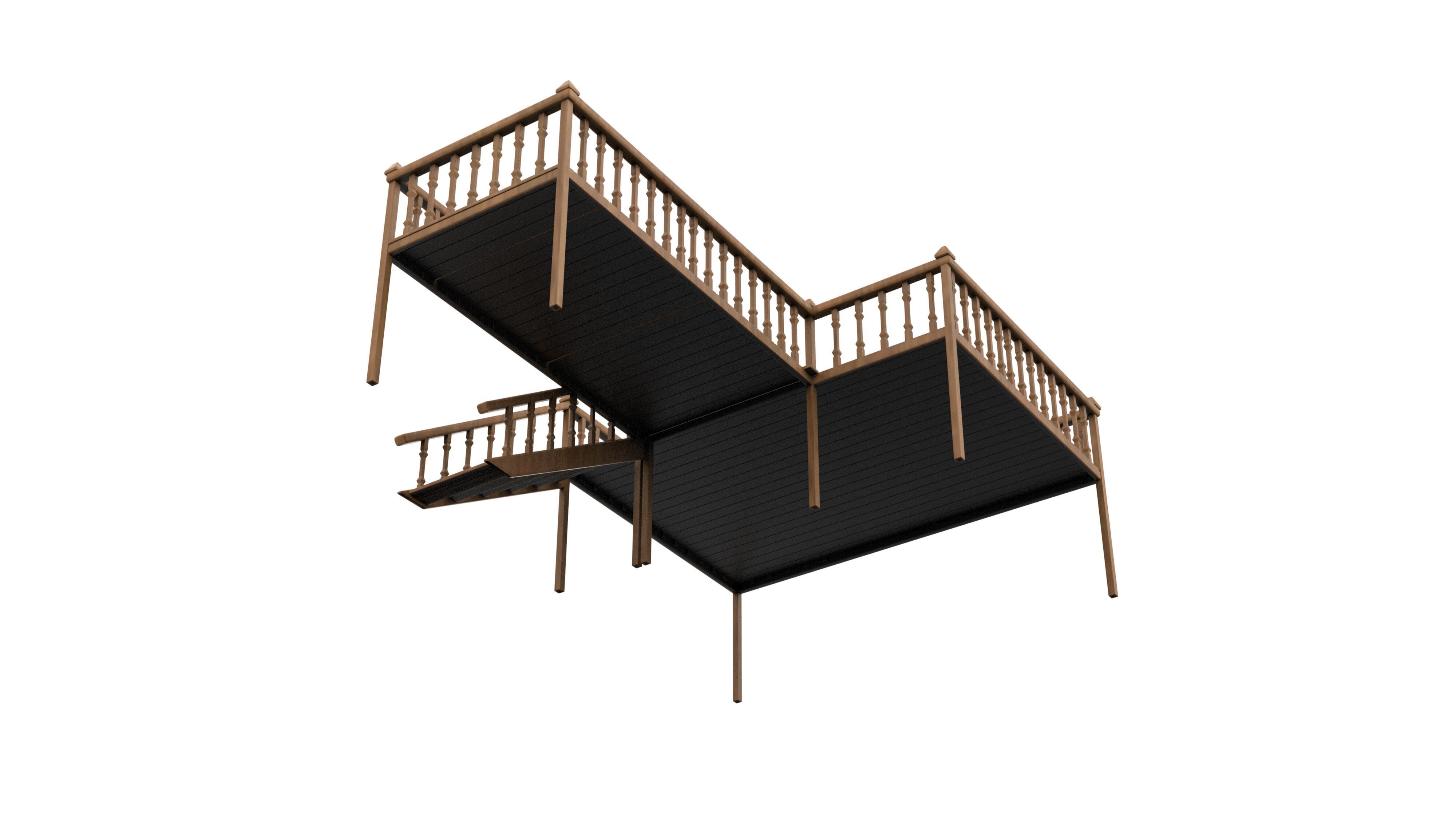 Wood Deck 3D model_11