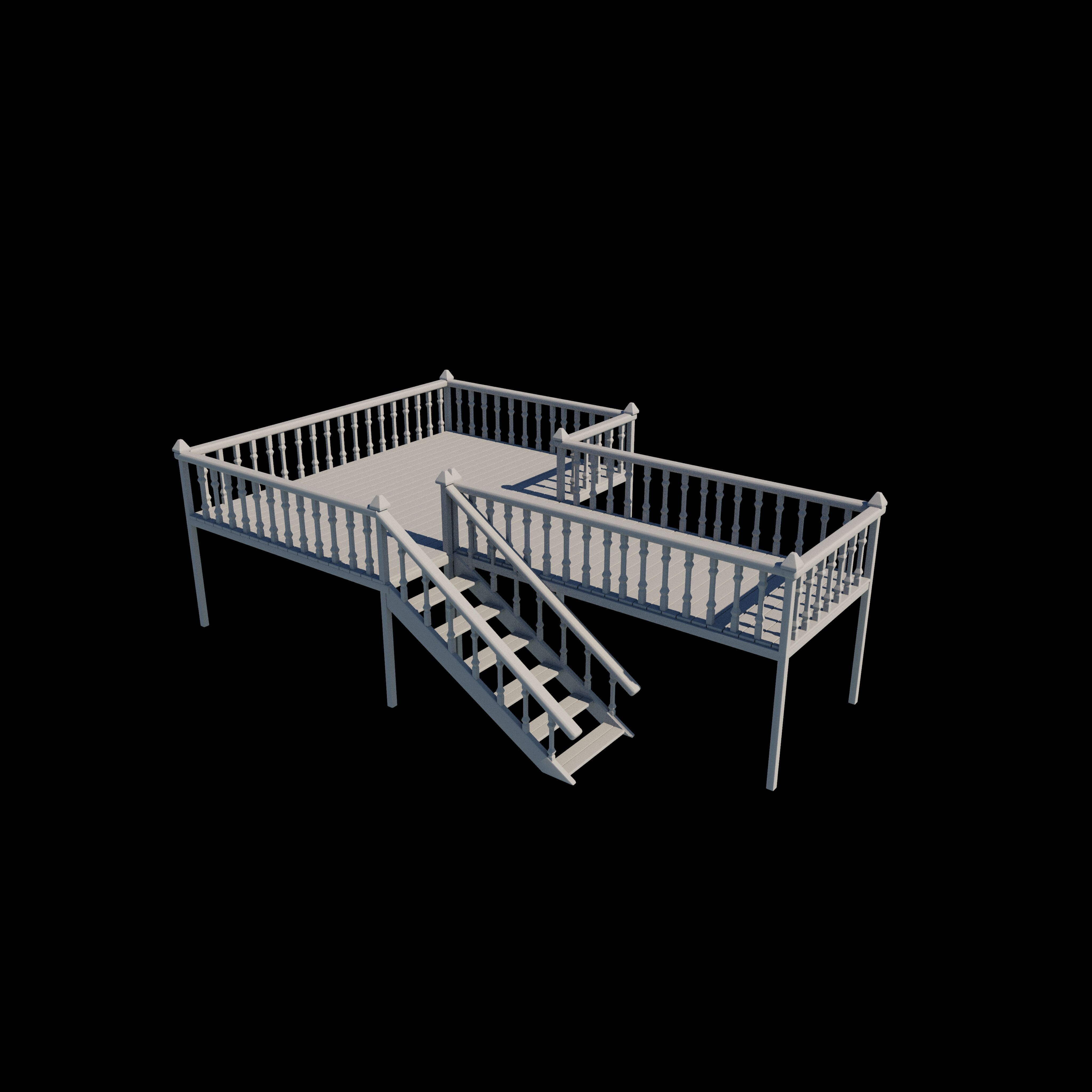 Wood Deck 3D model_8