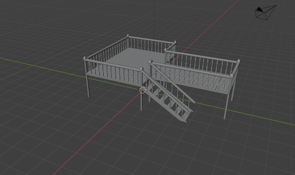Wood Deck 3D model_14