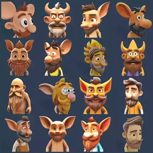 Whimsical Bearded Earthen Sprites 3D print model