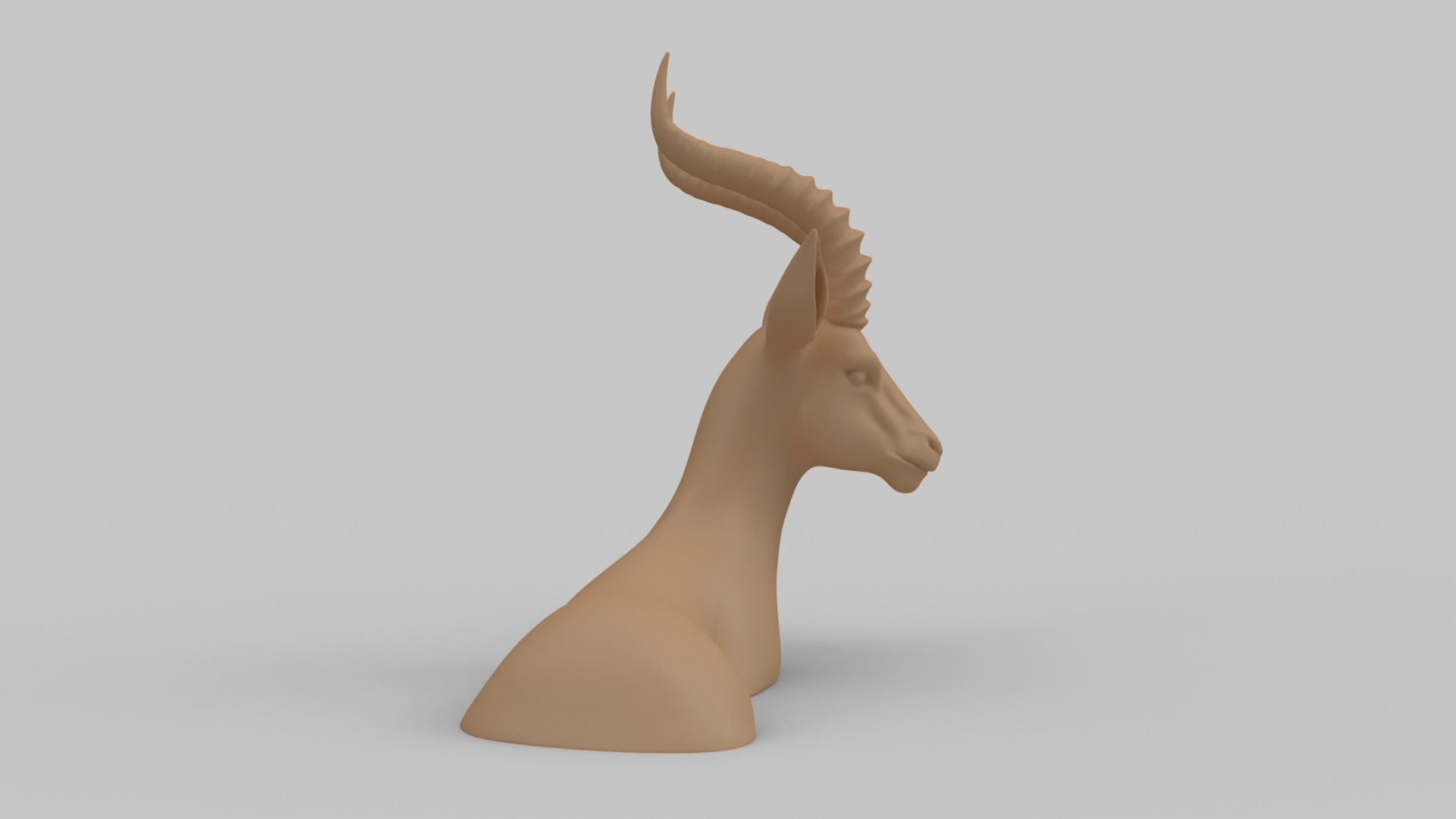 Impala Antelope Bust 3D print model_3