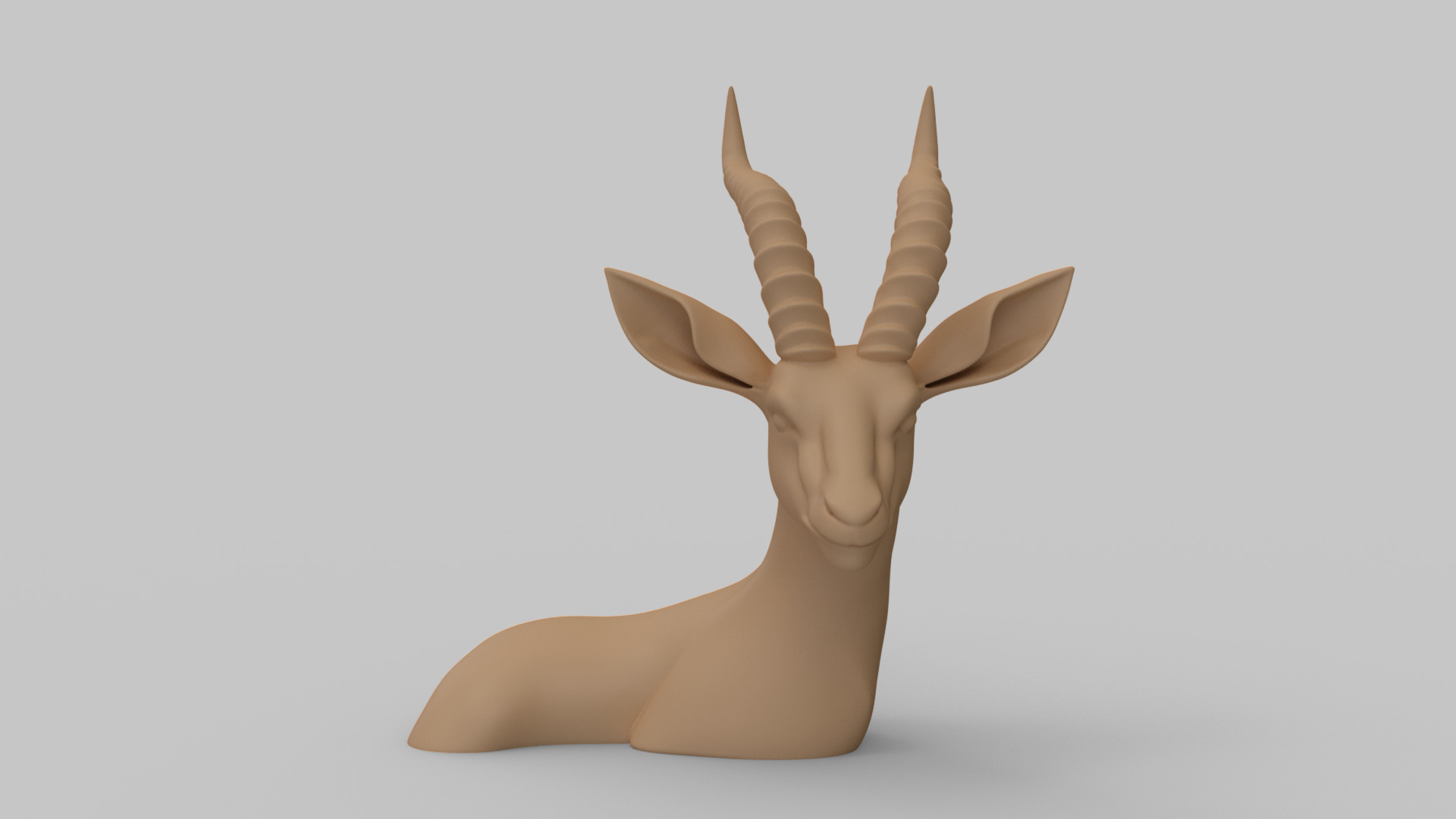 Impala Antelope Bust 3D print model_2