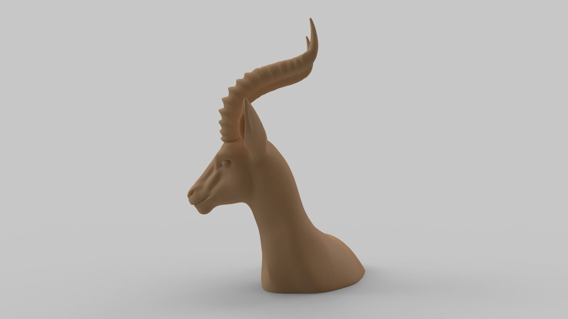 Impala Antelope Bust 3D print model_4
