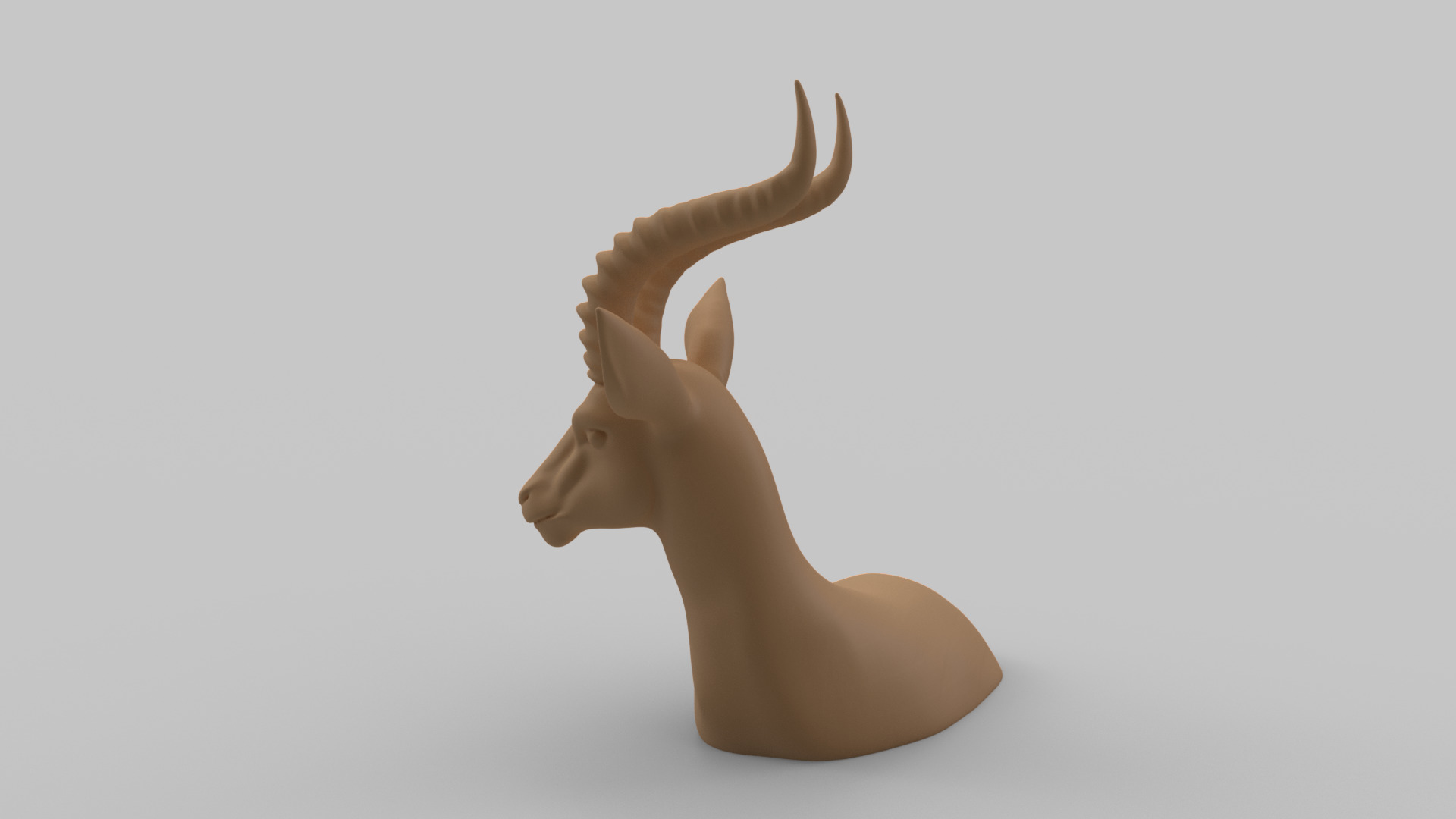 Impala Antelope Bust 3D print model_7