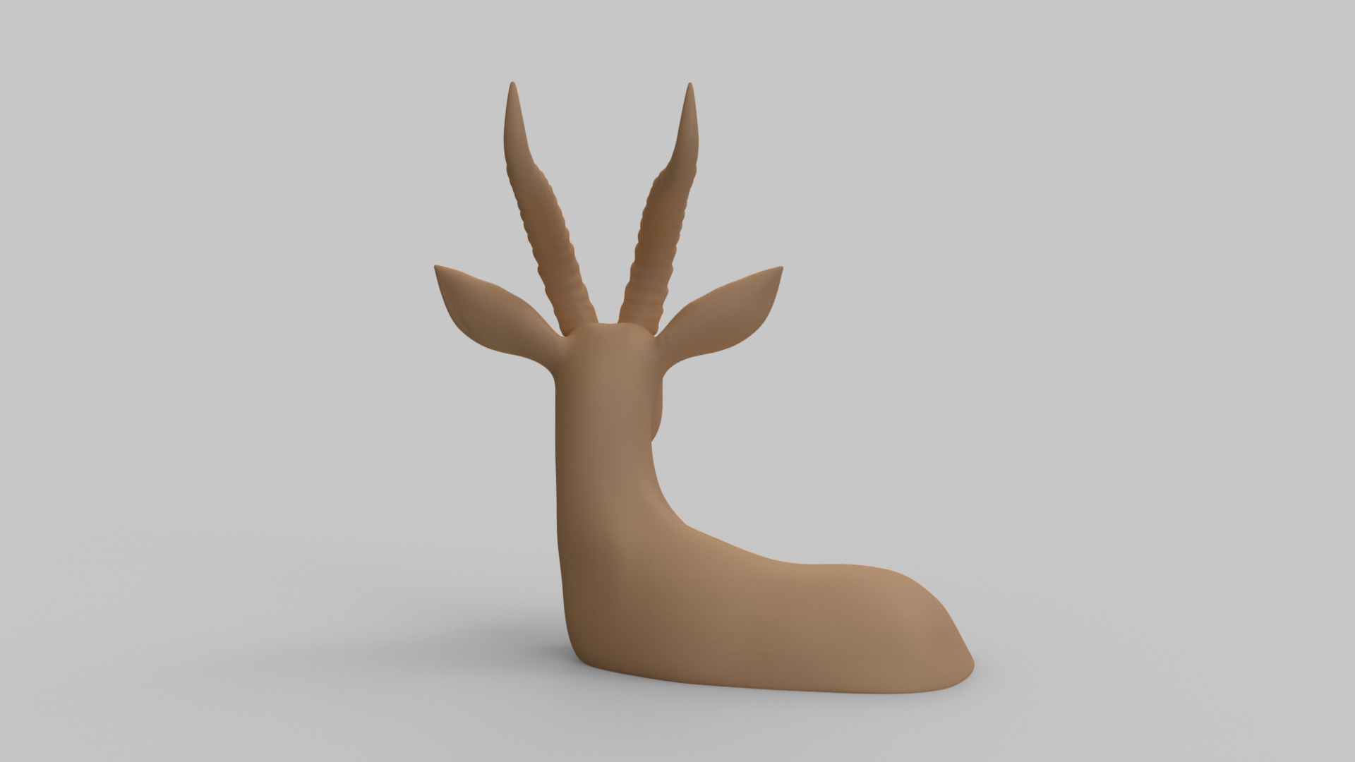 Impala Antelope Bust 3D print model_5
