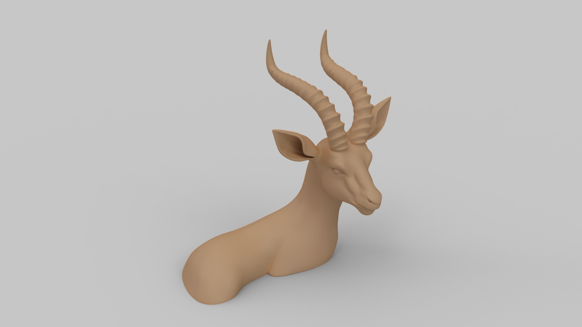 Impala Antelope Bust 3D print model_6