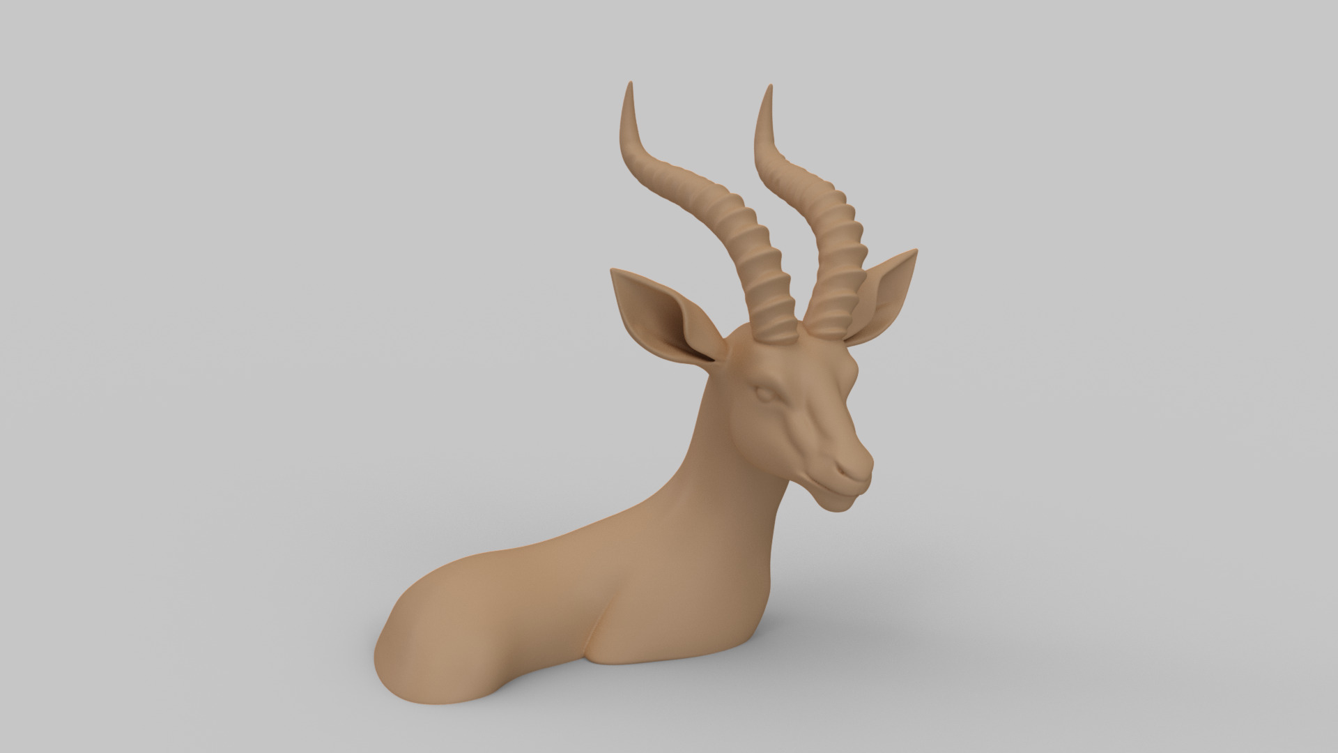 Impala Antelope Bust 3D print model_1