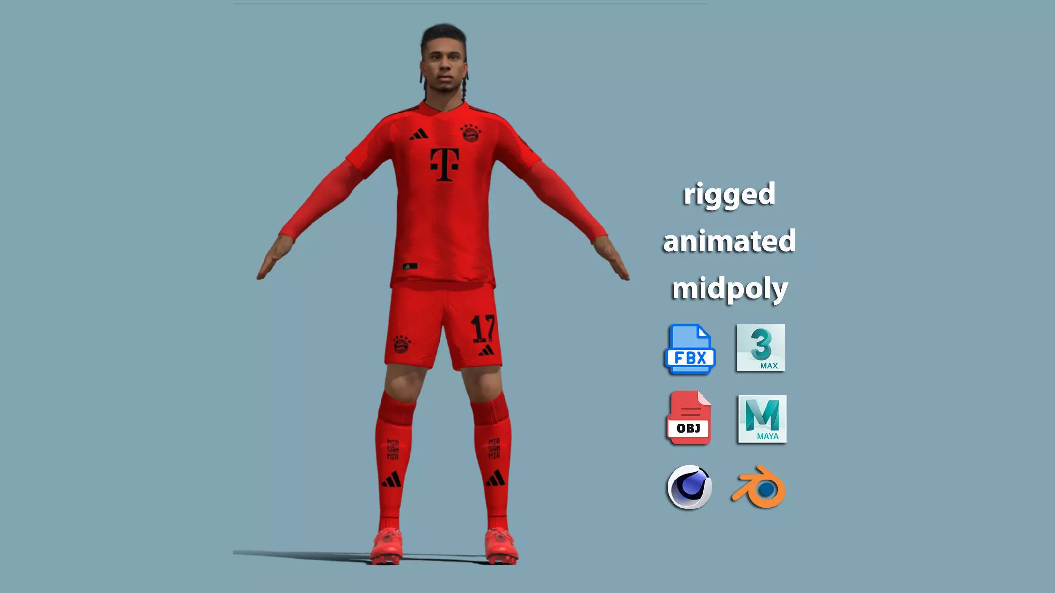T-Pose Rigged Michael Olise Bayern Munich 24-25 3D model_0