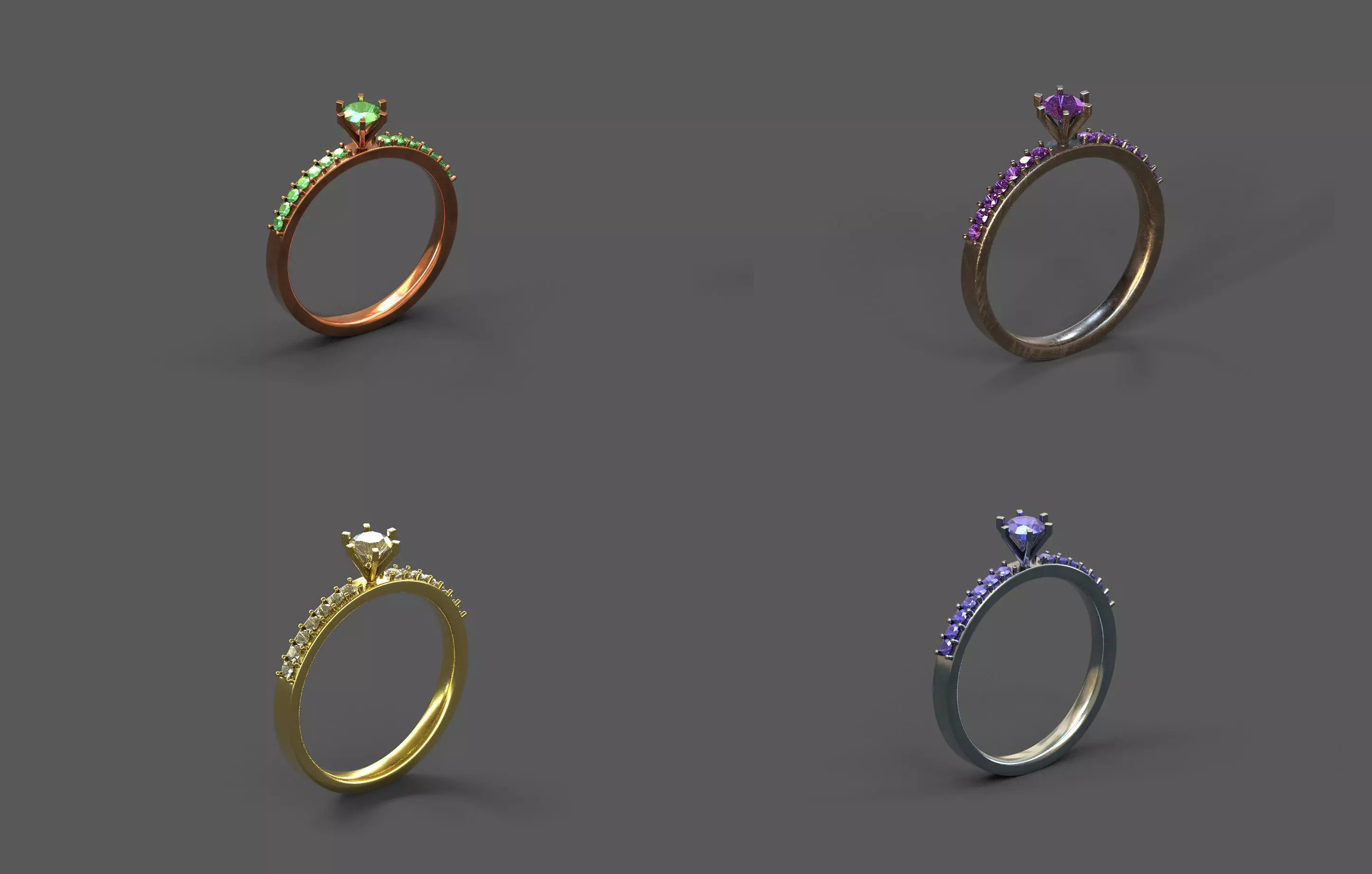 High-Quality 3D Ring Model Pack 4 Low-poly 3D model_0
