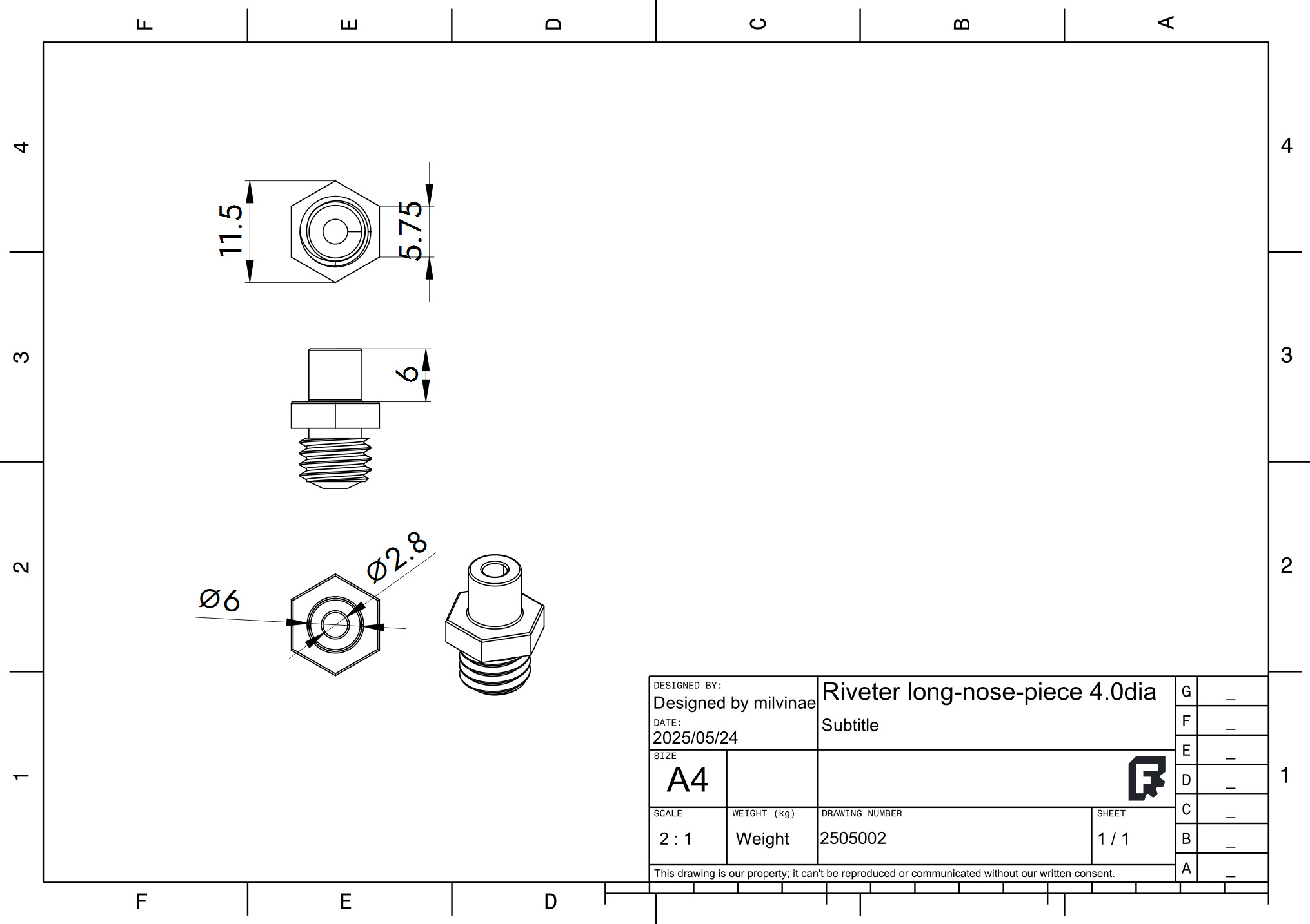Riveter LOBTEX HR002A long-nose-piece Free 3D print model_2