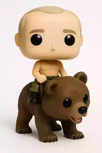 Vladimir Putin Riding Bear Funko Art Toy 3D print model