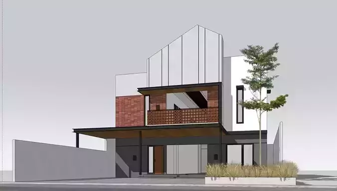 Exterior 2 floor House Design 13x28 meter