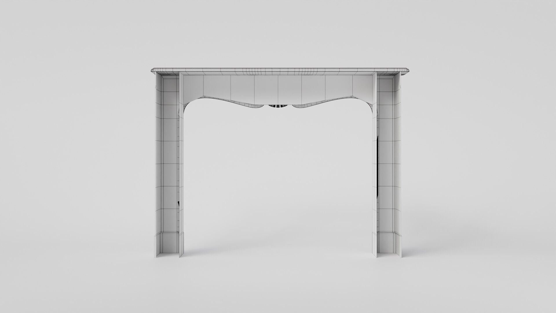 Decorative light red marble mantelpiece 3D Model 3D model_13