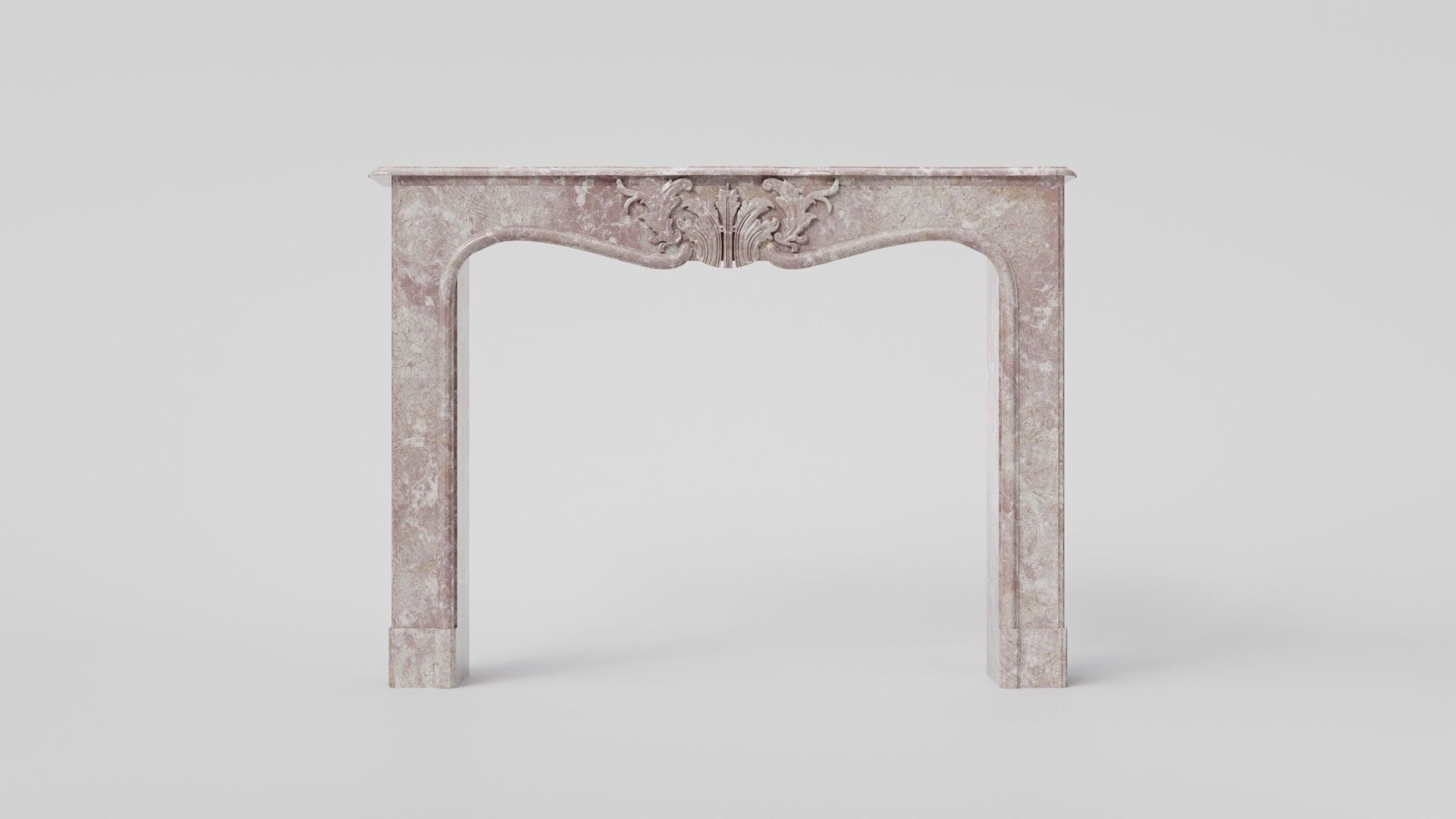 Decorative light red marble mantelpiece 3D Model 3D model_2
