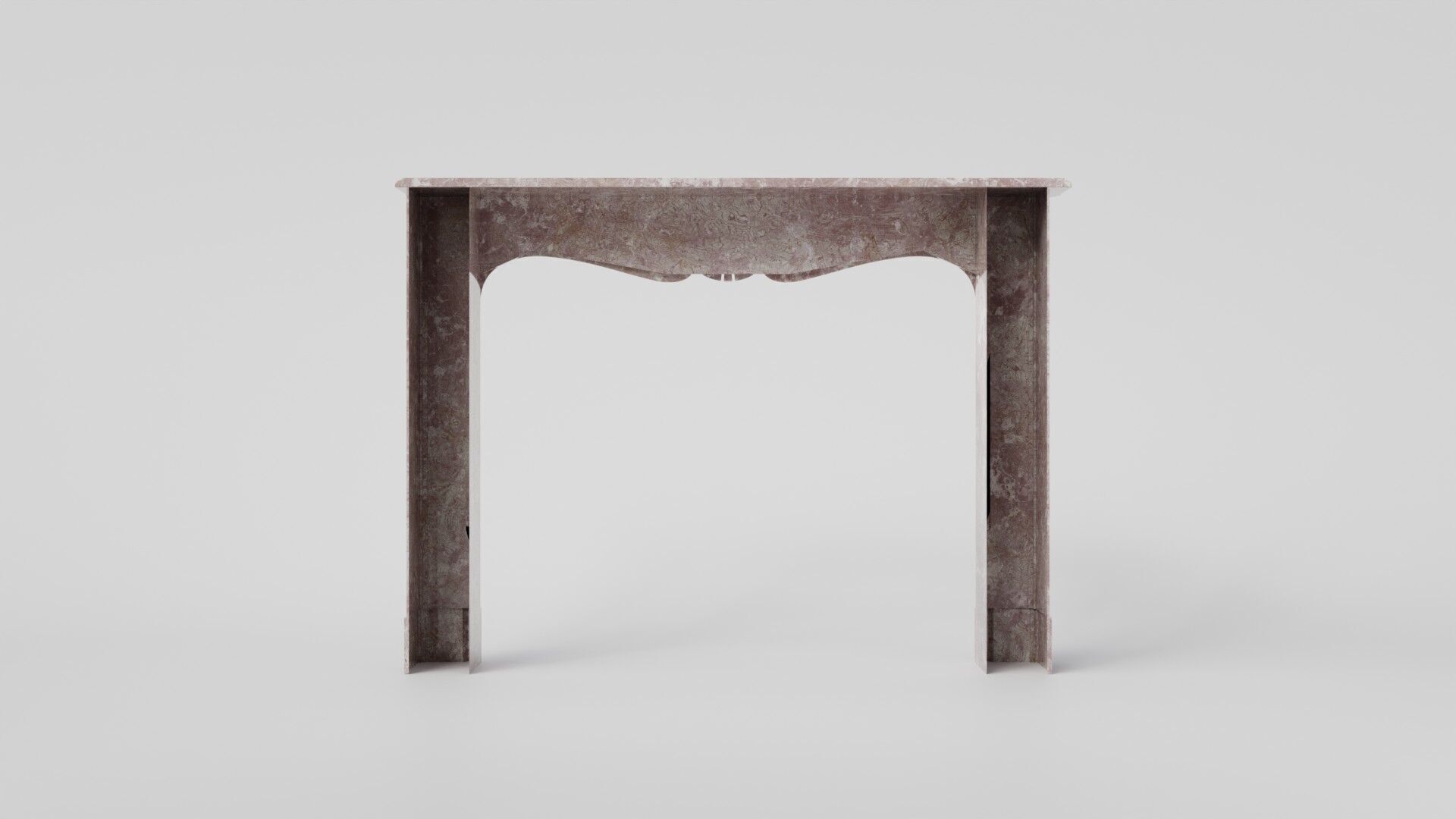 Decorative light red marble mantelpiece 3D Model 3D model_6