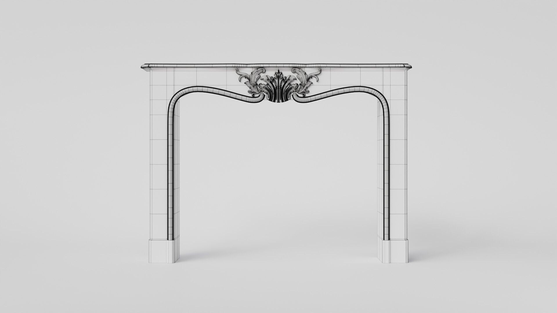 Decorative light red marble mantelpiece 3D Model 3D model_10