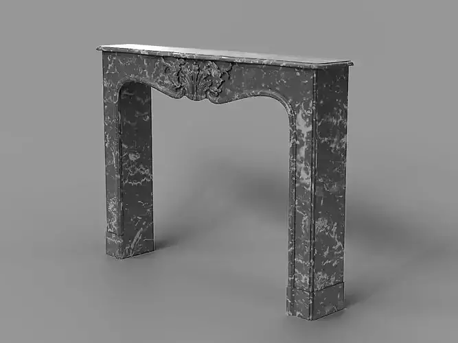 Decorative dark marble mantelpiece 3D Model