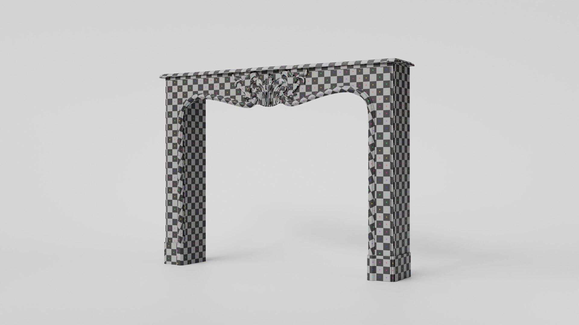 Decorative dark marble mantelpiece 3D Model 3D model_9