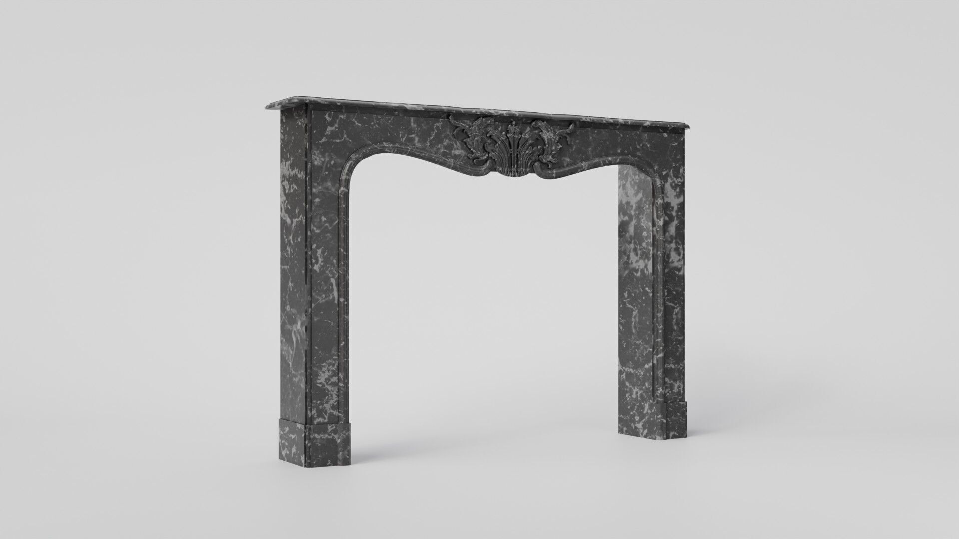 Decorative dark marble mantelpiece 3D Model 3D model_7