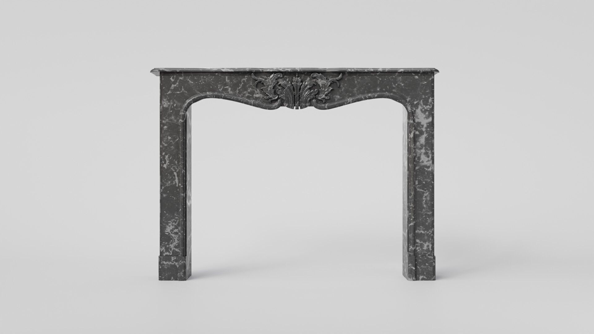 Decorative dark marble mantelpiece 3D Model 3D model_2