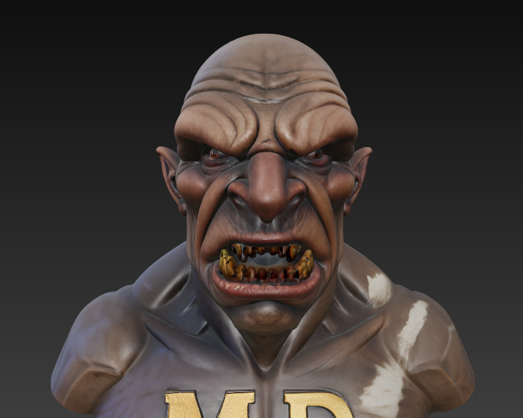 Grotesque Mutant Bust Free 3D print model_3