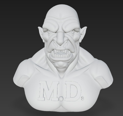 Grotesque Mutant Bust Free 3D print model_8