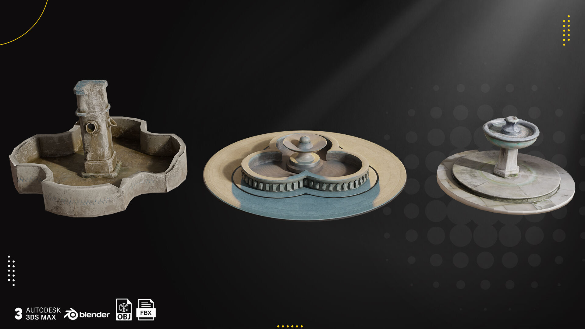 15 Old Fountain Vol1 Low-poly 3D model_2