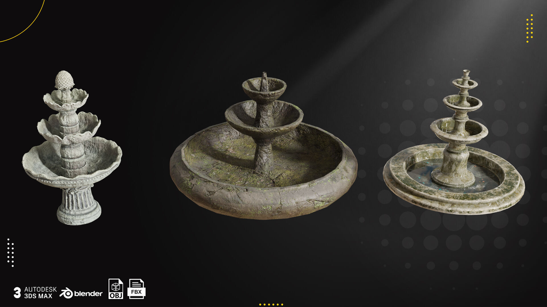 15 Old Fountain Vol1 Low-poly 3D model_4