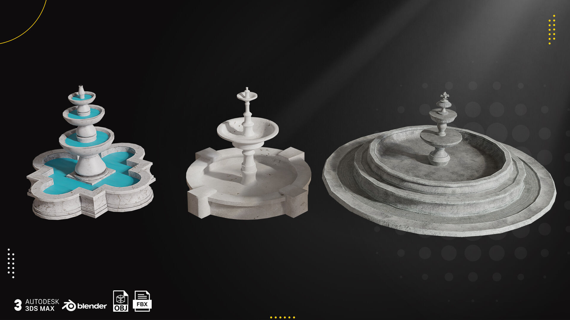 15 Old Fountain Vol1 Low-poly 3D model_3