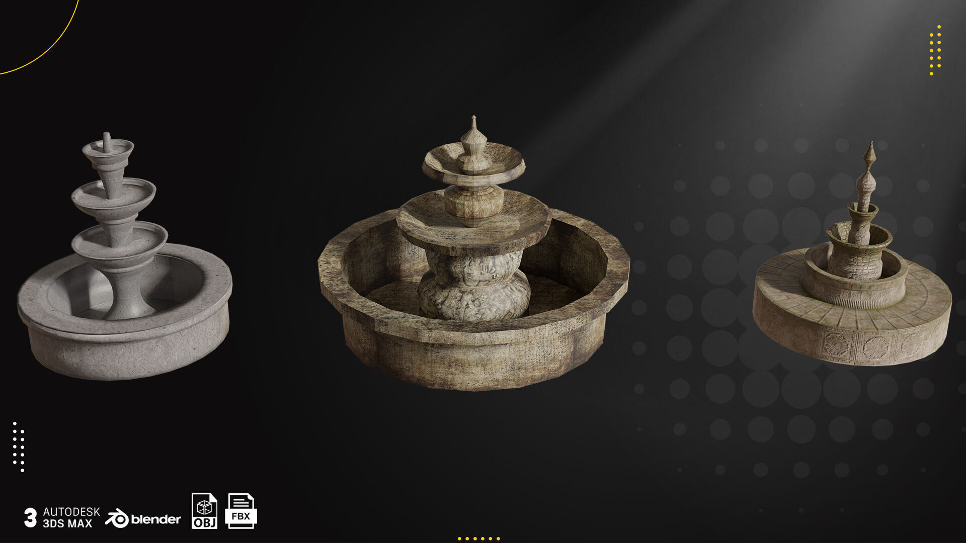 15 Old Fountain Vol1 Low-poly 3D model_1