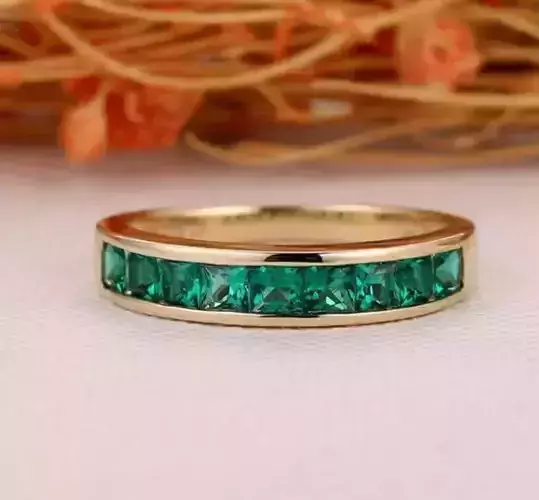 Emerald Wedding Band ring 3D print model