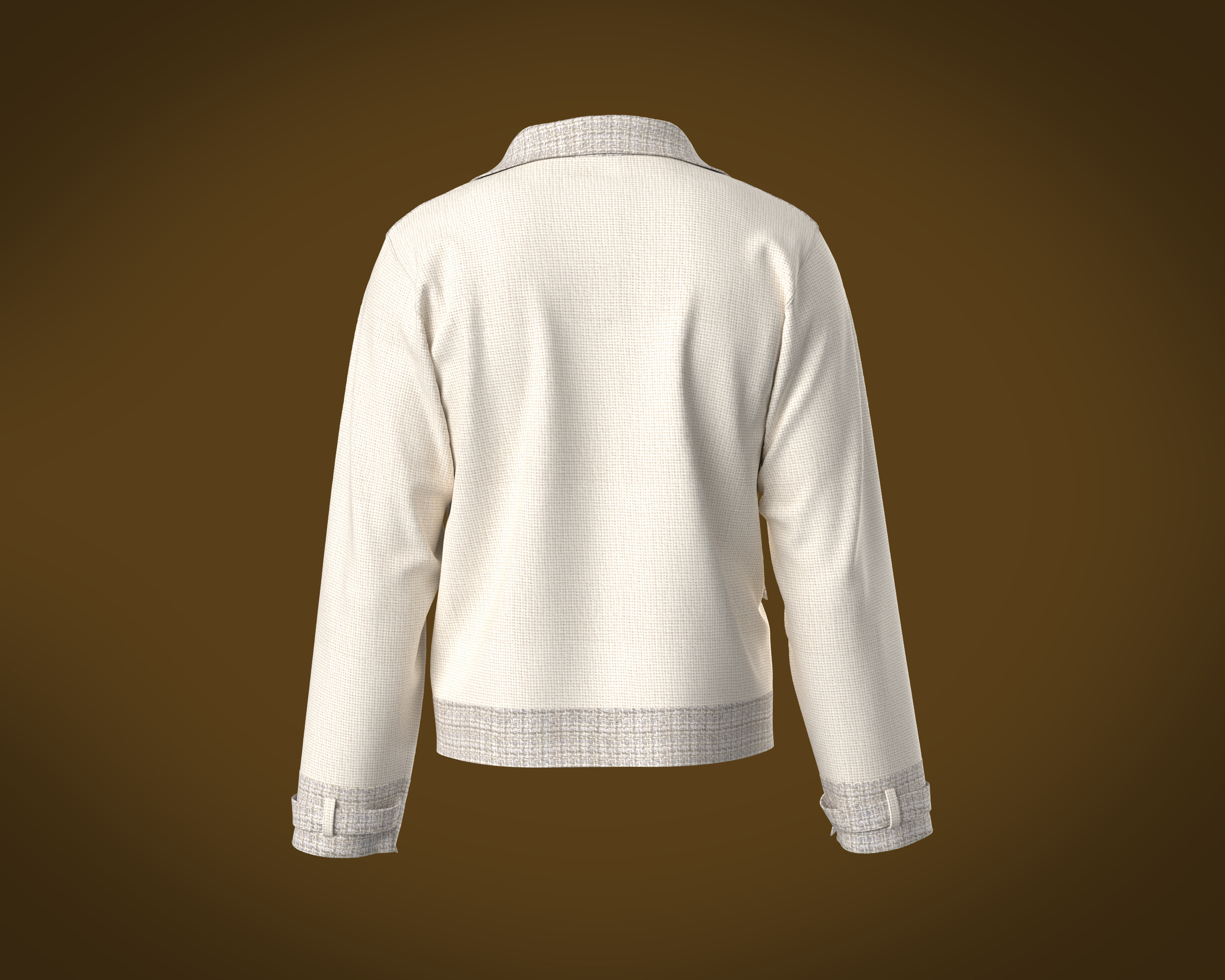 Mens texture fabric jacket with zipper detailing and yoke 3D model_4