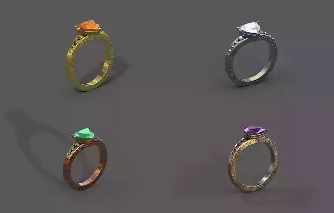 High-Quality 3D Ring Model Pack 4