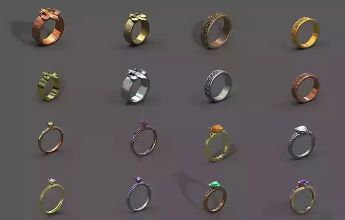 High-Quality 3D Ring Model Pack 16
