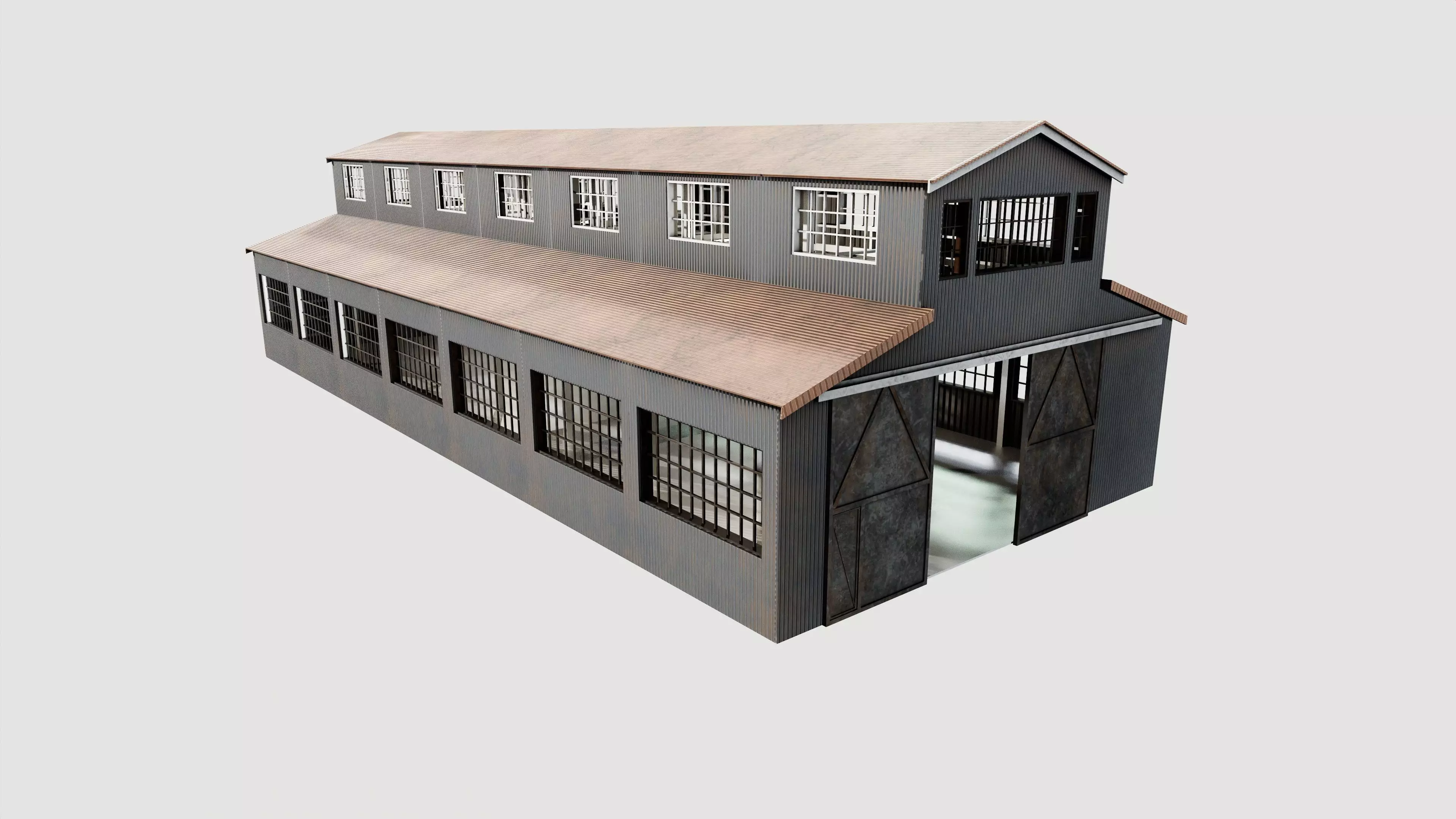 Warehouse Low-poly 3D model_0