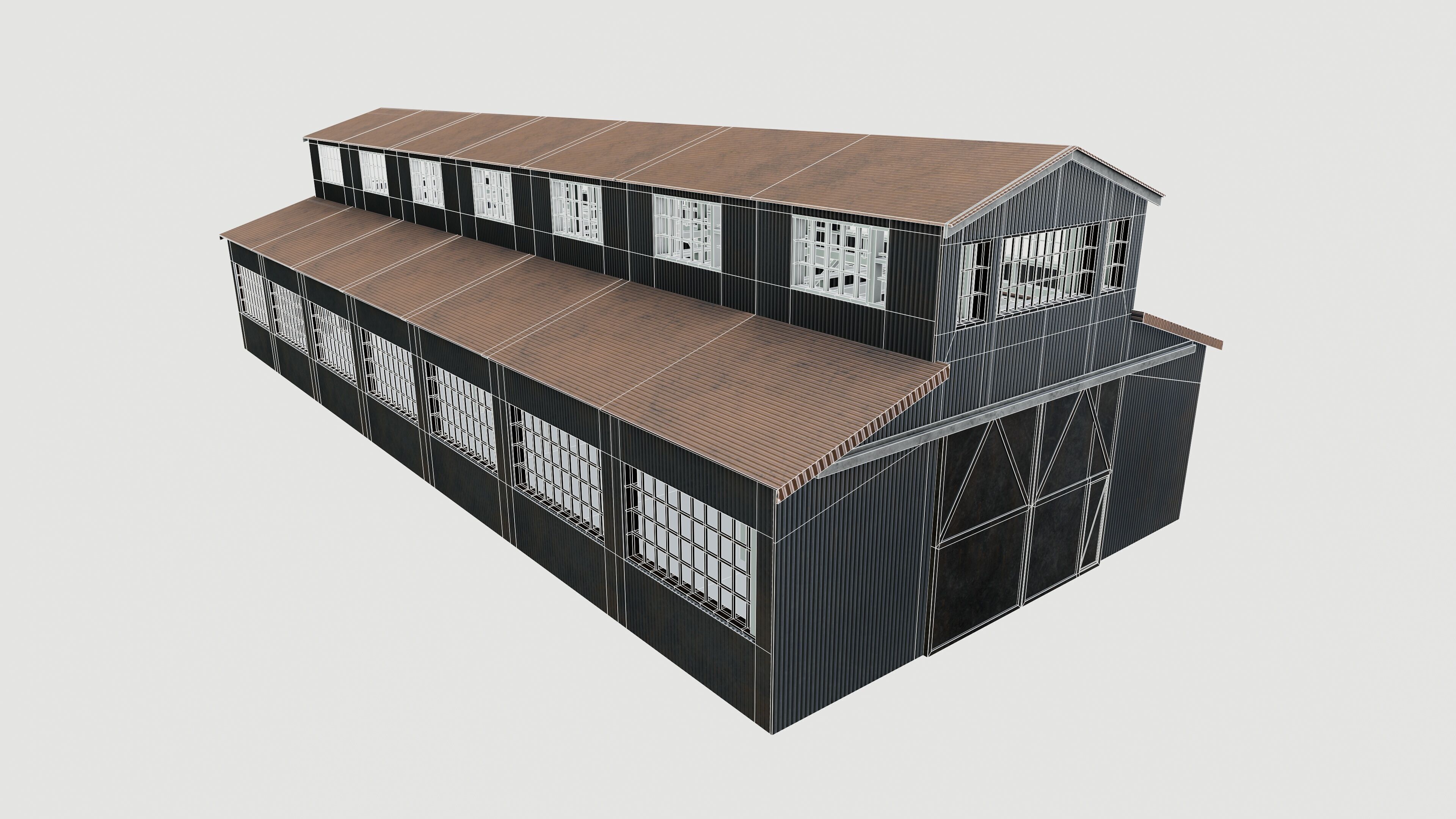 Warehouse Low-poly 3D model_9