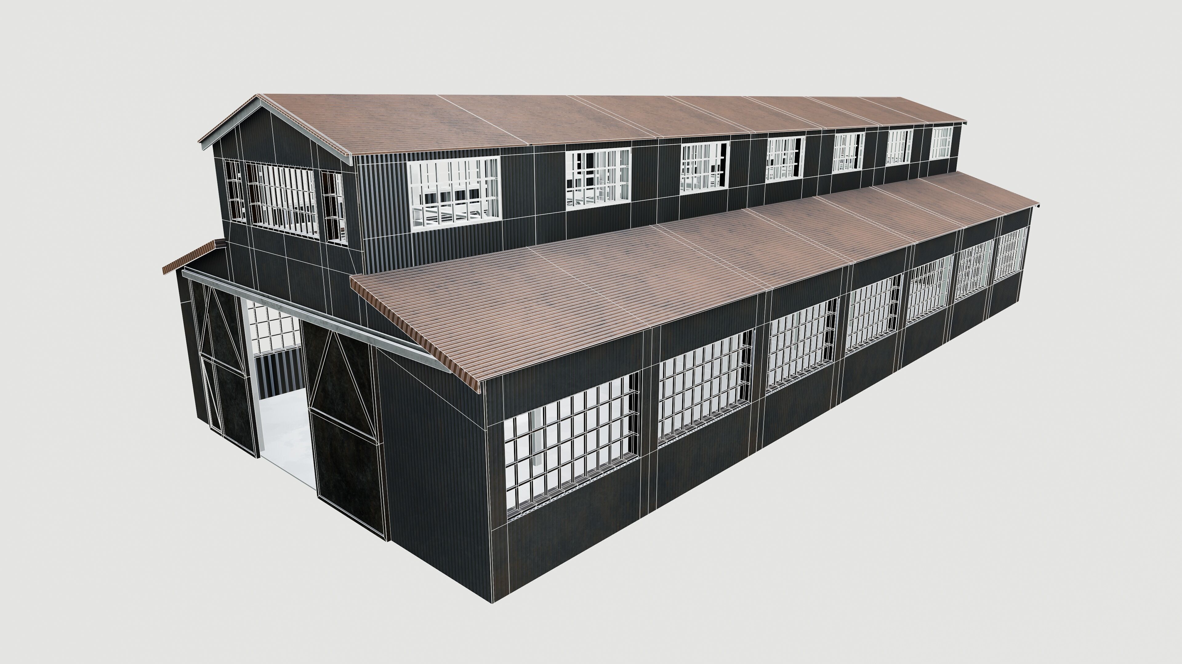 Warehouse Low-poly 3D model_7