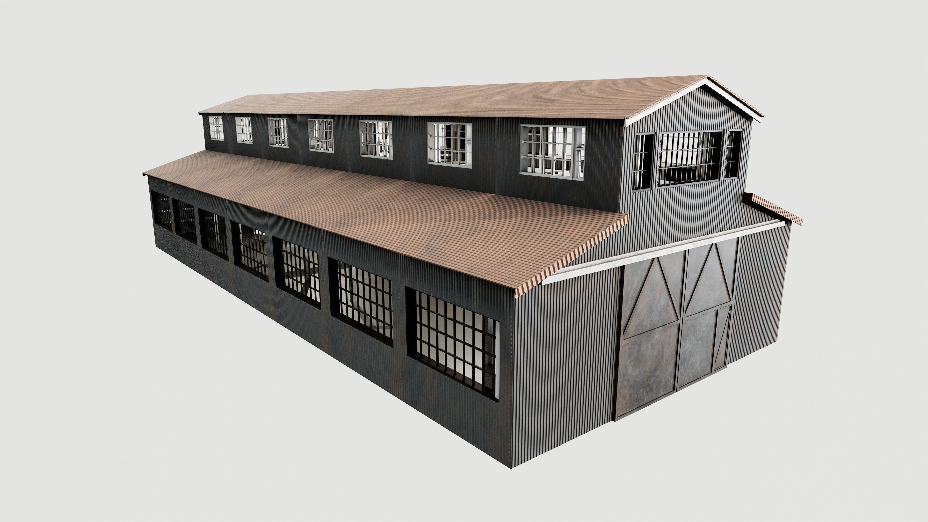 Warehouse Low-poly 3D model_3