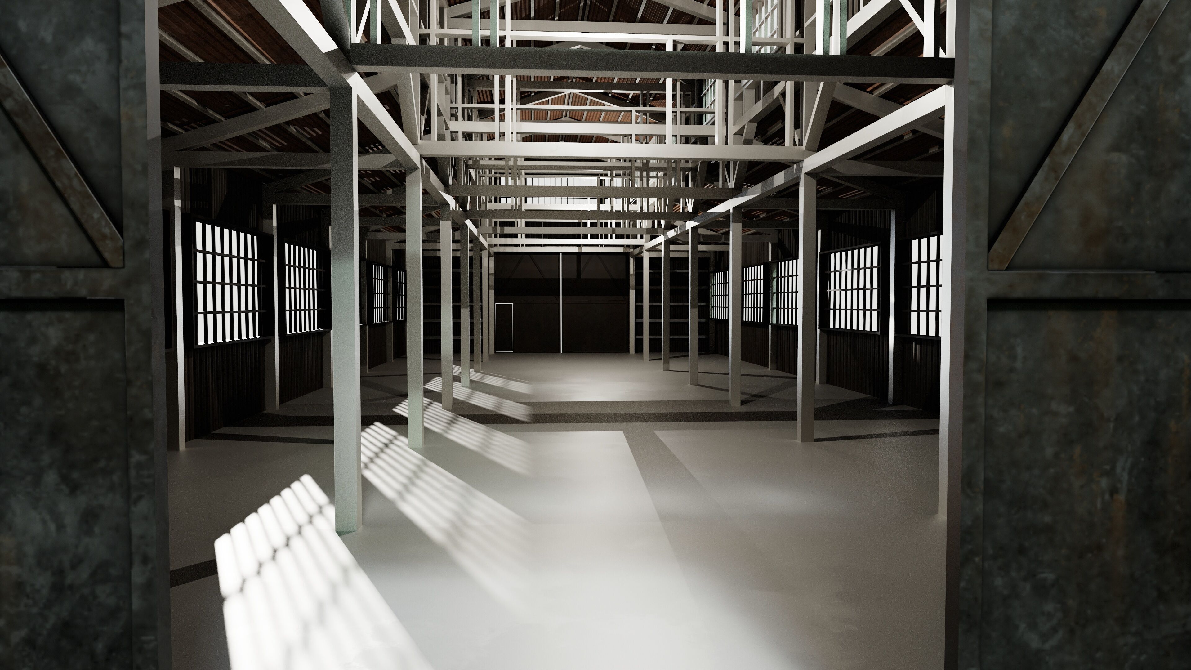 Warehouse Low-poly 3D model_5