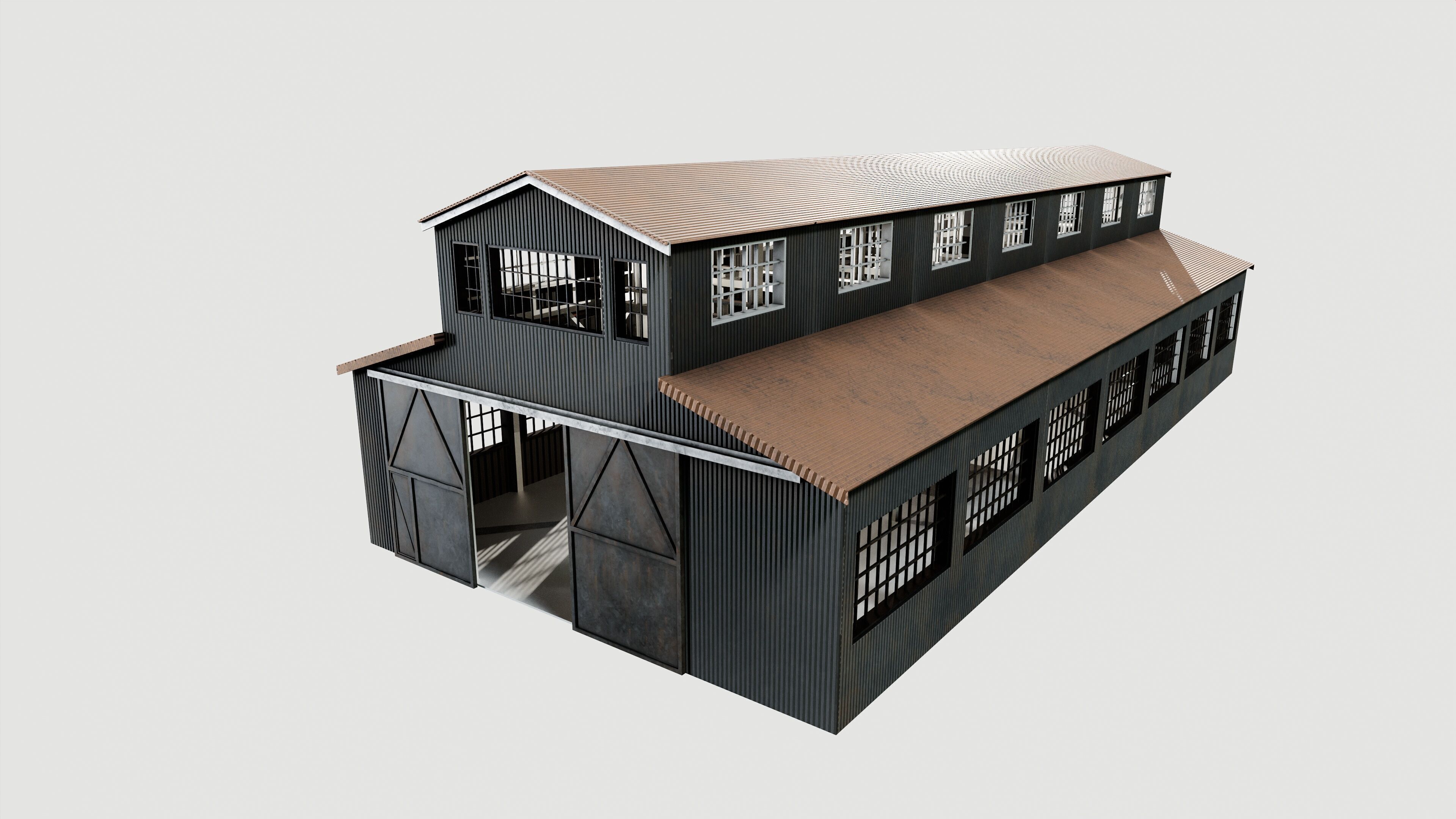 Warehouse Low-poly 3D model_2