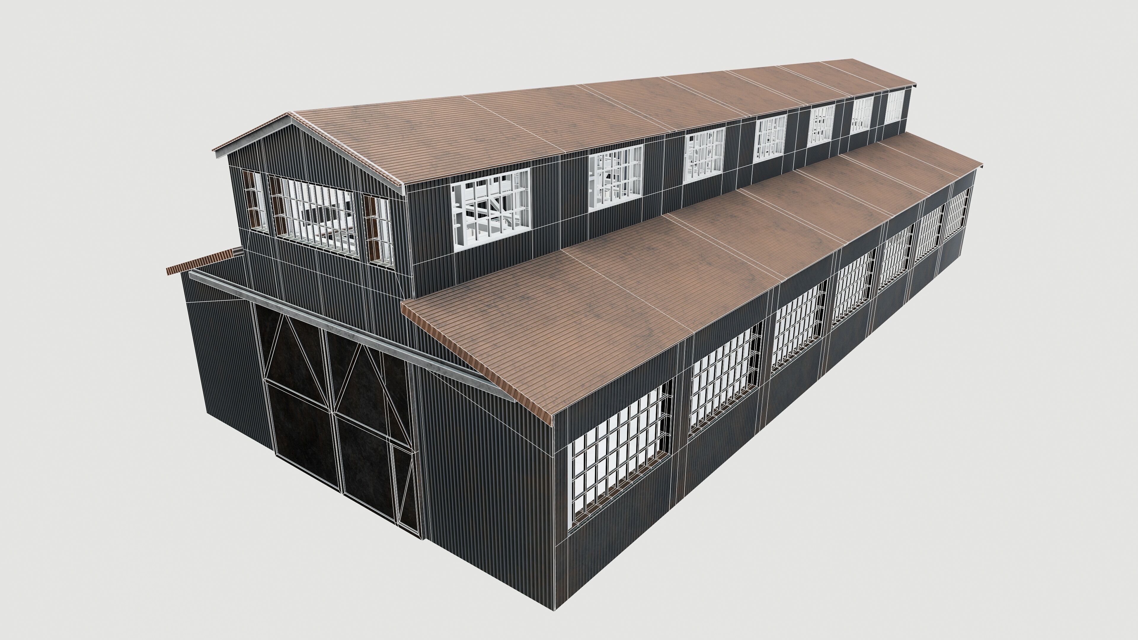 Warehouse Low-poly 3D model_8
