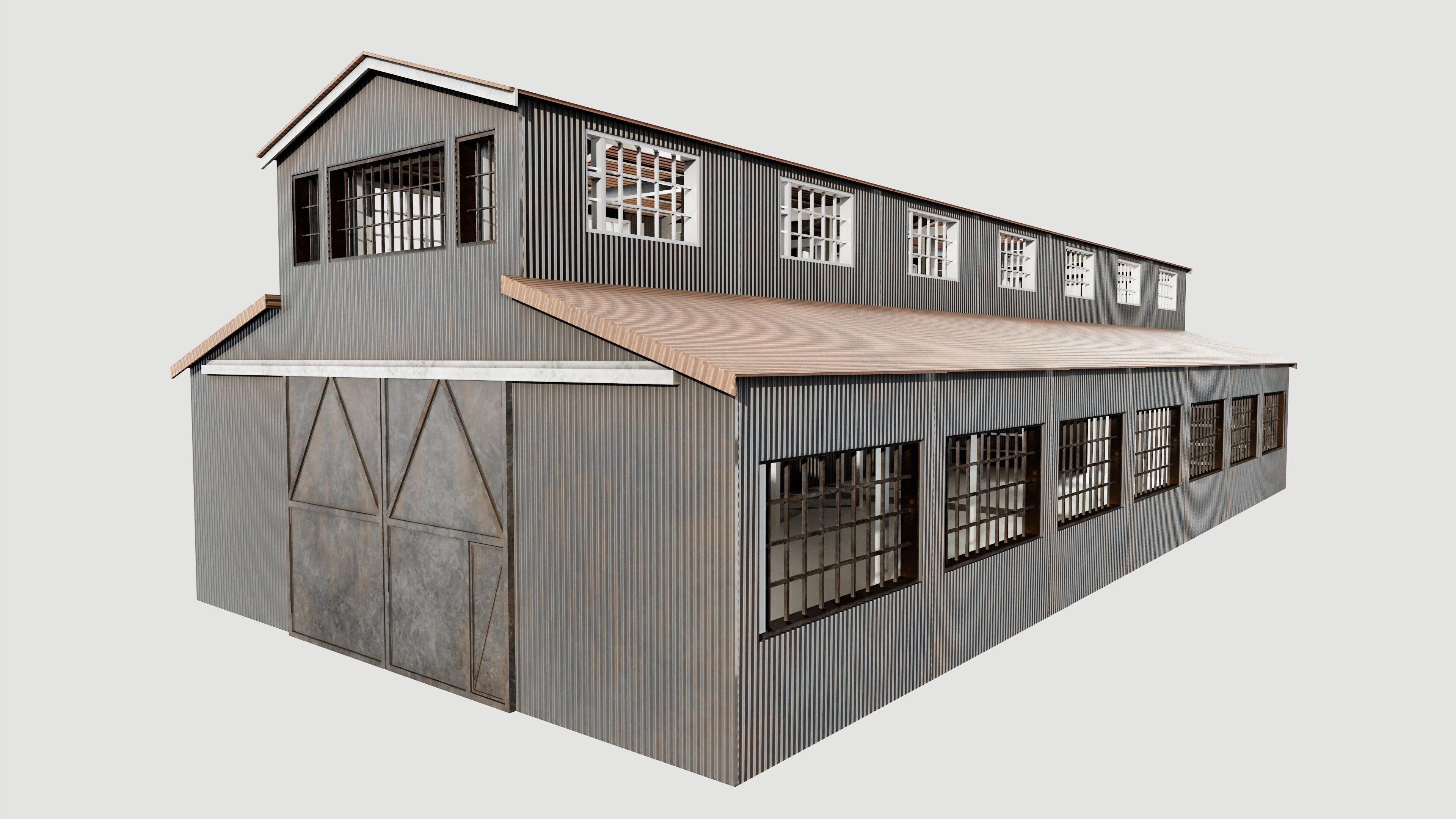 Warehouse Low-poly 3D model_4