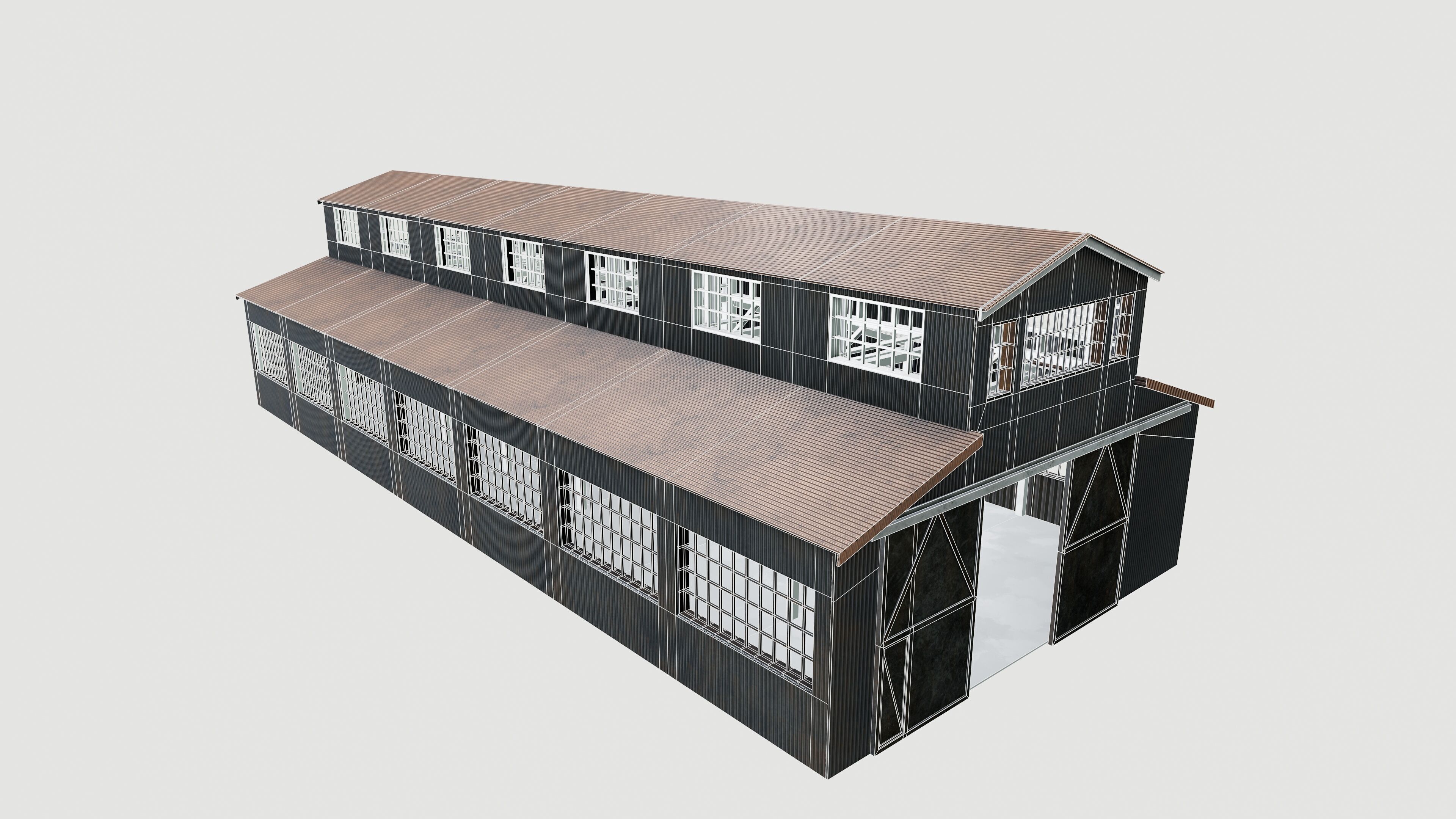 Warehouse Low-poly 3D model_6